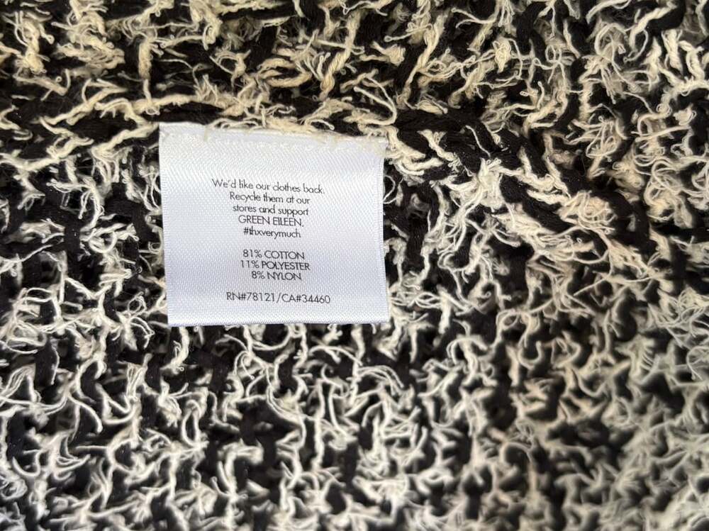 Eileen Fisher Salt & Pepper Boucle Split Back Top Medium - Picture 9 of 11